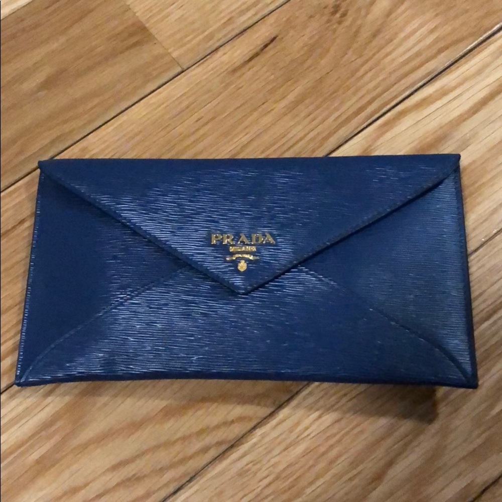 Never worn Prada blue envelope wallet